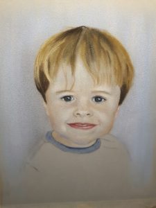 Adding the mid-tones to hair in soft pastel